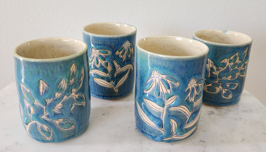 Leaf and Flower Tumblers