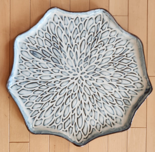 Platter XL (White Flower)