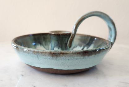 Candle Holder - Aqua and deep blue