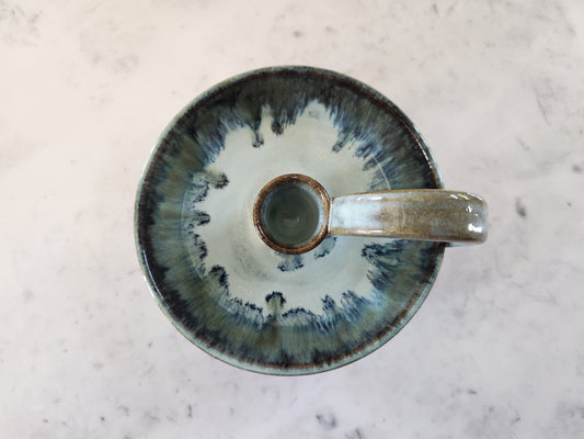 Candle Holder - Aqua and deep blue