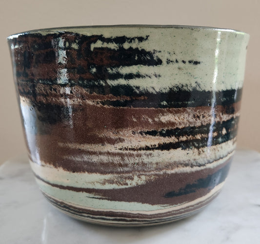 Hanging Planter L (colored clay swirl)