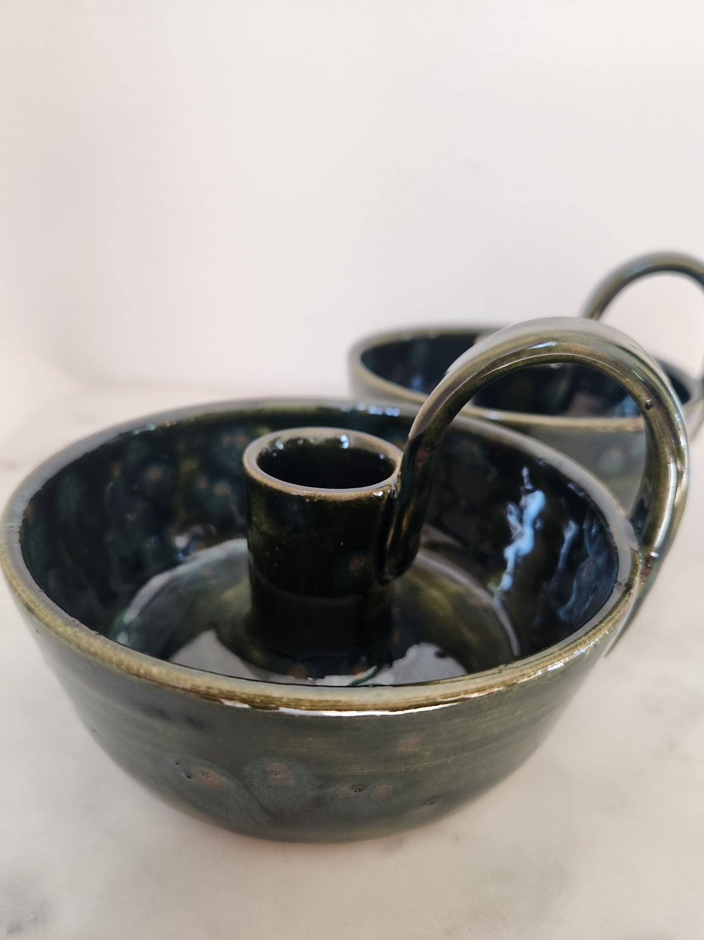 Candle Holder - Deep Olive Green